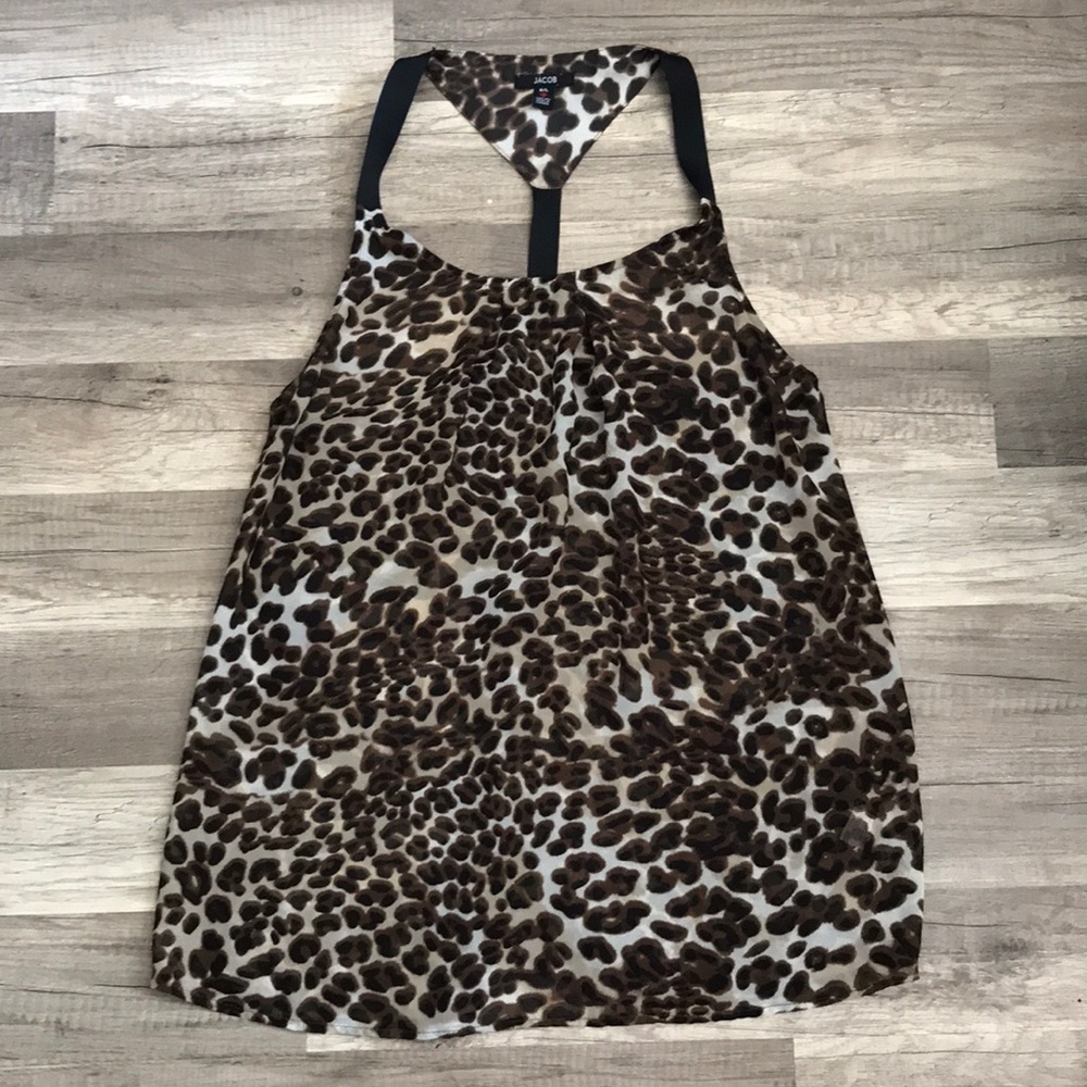 Jacob Animal Print Sheer Tank sz L 2/$20